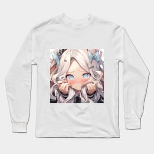 Cute shy girl anime Long Sleeve T-Shirt